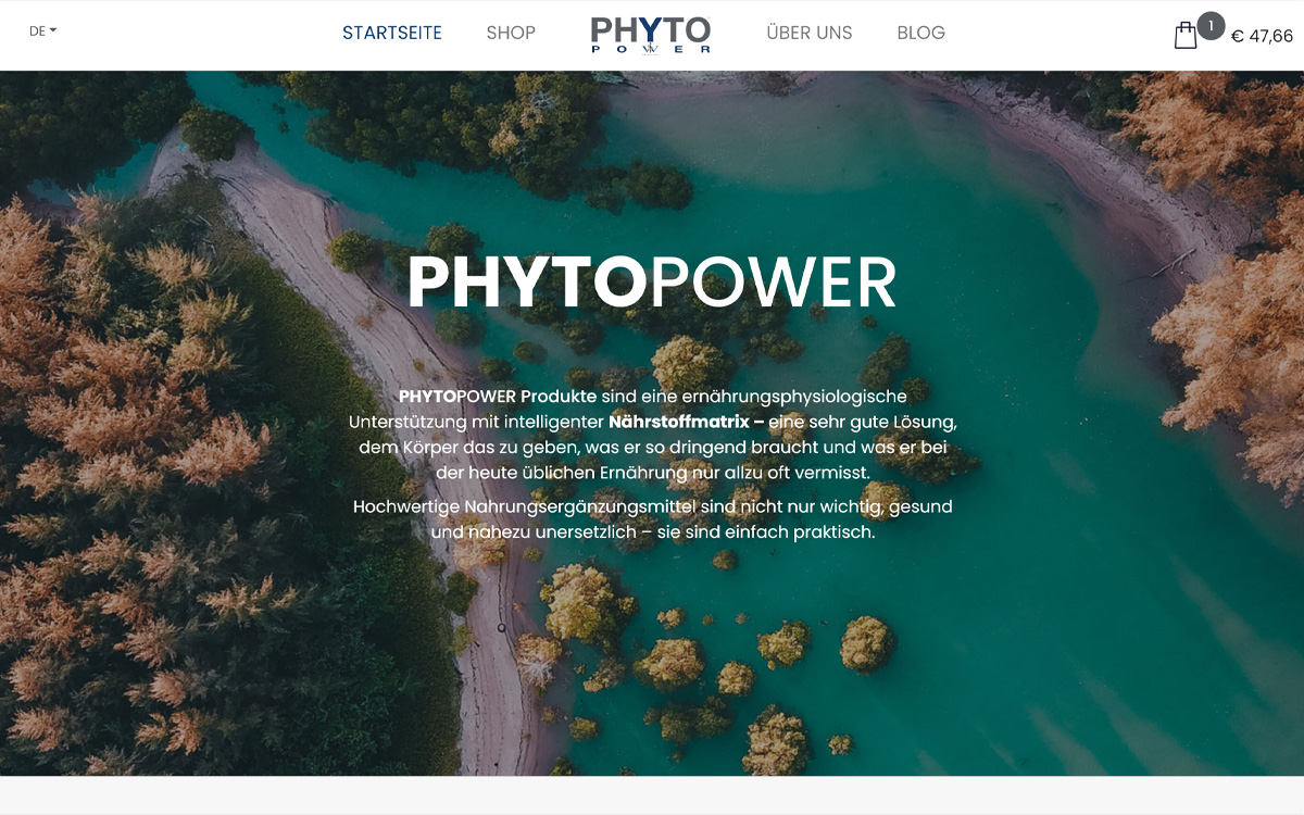 Die Website von PHYTOPOWER